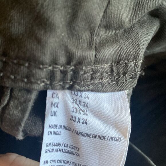 American Eagle Outfitters Straight Black Gray Denim Jeans - Men's 33/34 Pre-worn - Picture 4 of 7